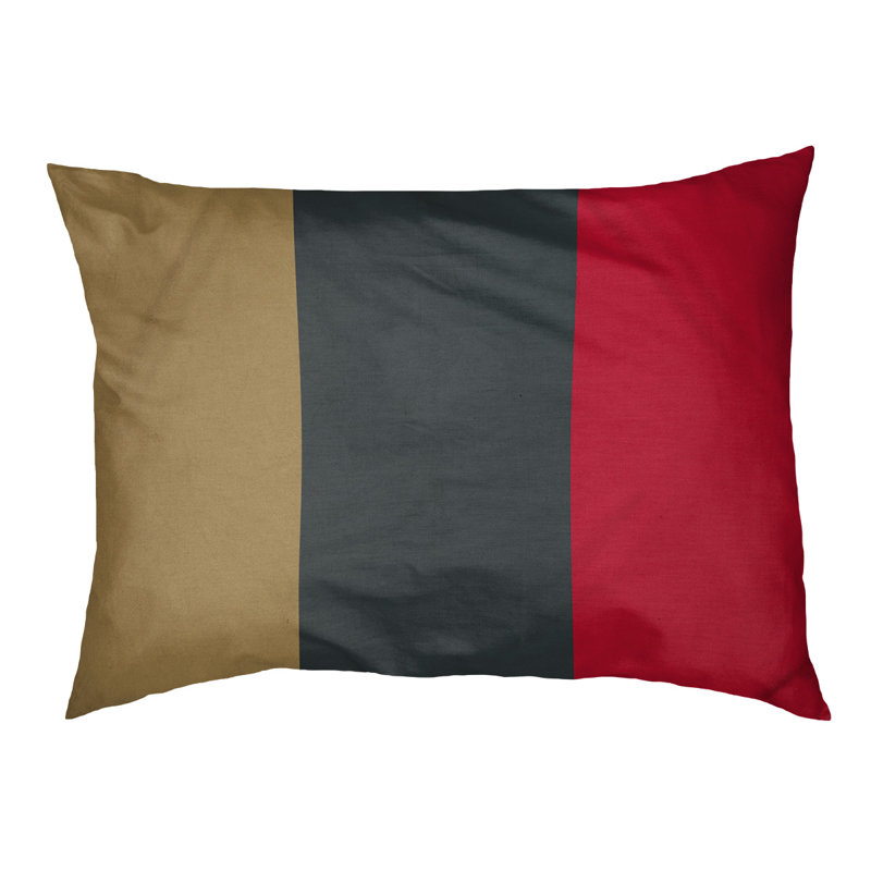 Oreiller rectangulaire New York, Grand (L 40 po x l 50 po), Or / gris acier / rouge