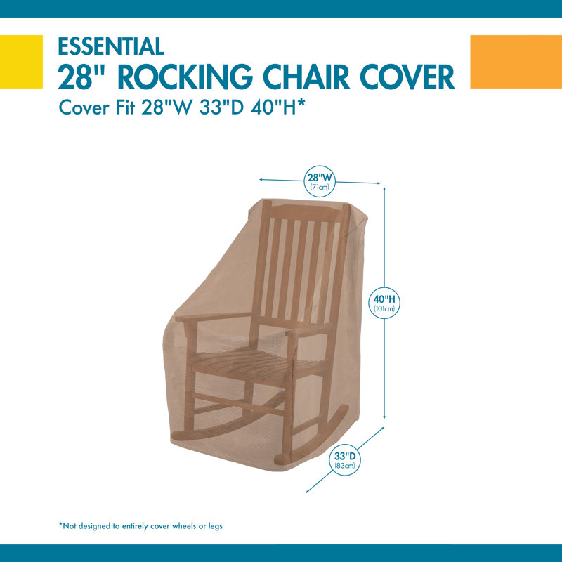 Essential All-Weather Outdoor Rocking Chair Cover, 40" H x 28" W x 33" D