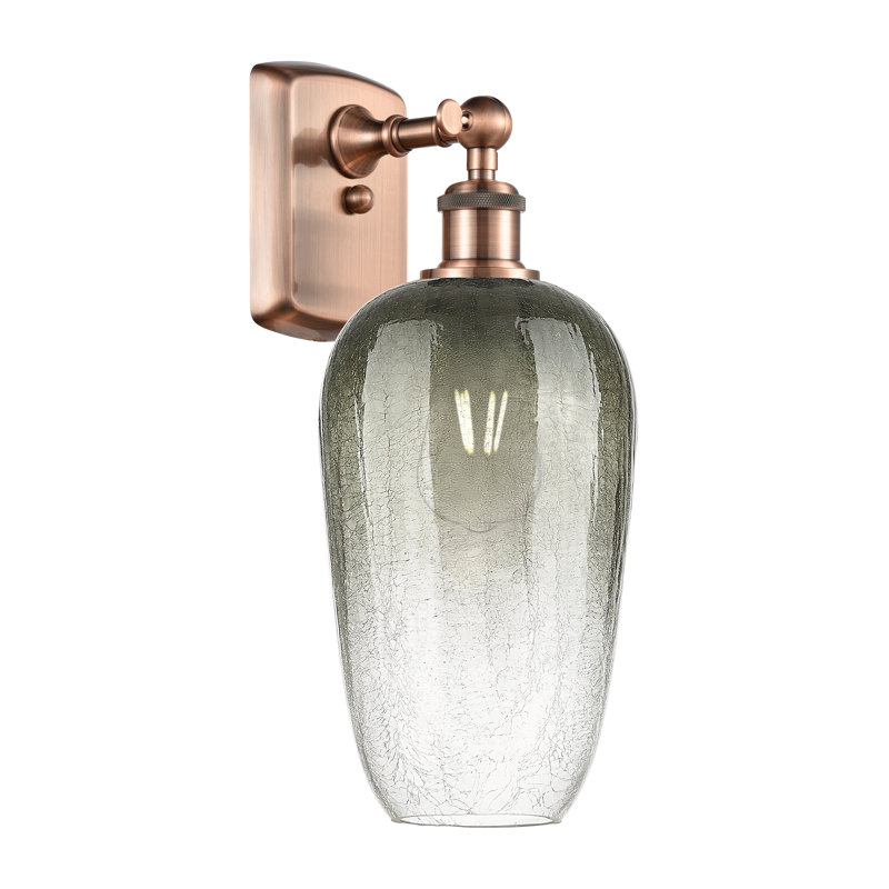 Kazmierski Steel Armed Sconce, Grey/Antique Copper