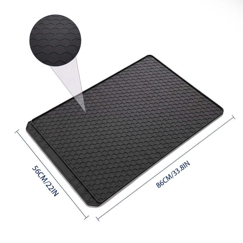 Tapis de litière en silicone de qualité alimentaire - Bac à litière pour chat imperméable et résistant à l'usure avec base antidérapante, doux pour les pattes, pour garder votre maison bien rangée