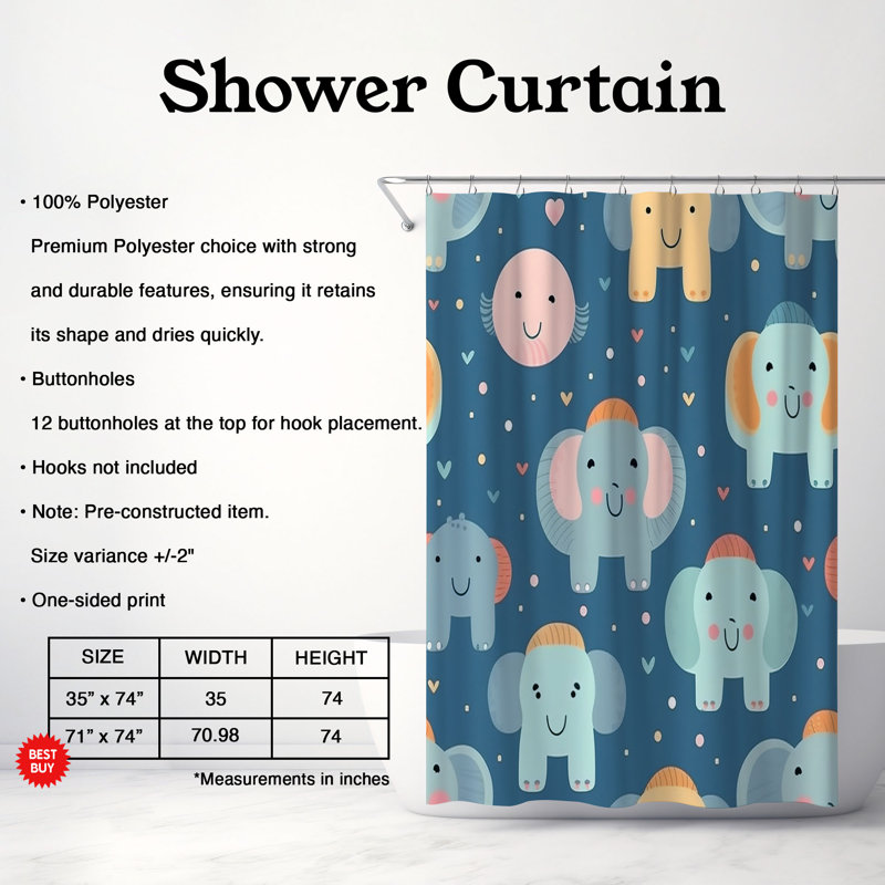 Rideau de douche Sweet Corner - Premium, H 74 po x l 71 po