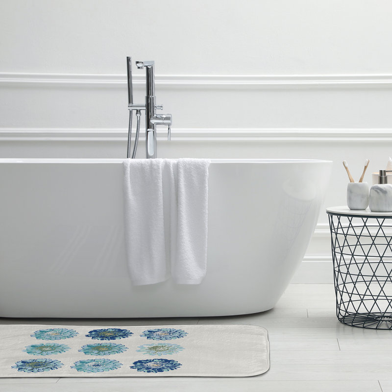 Tapis de bain Happy Hippy, Bleu, L 21 po x L 34 po
