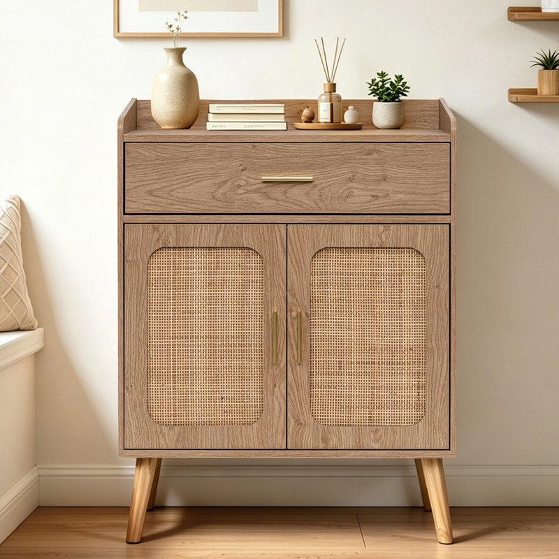 Buffet 26 po à 1 tiroir avec armoire réglable, Naturel