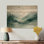 Fading Light Gradient Forest Landscape I - Paysage de montagne, décoration murale en bois sur bois de pin naturel