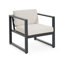 Ensemble de fauteuils club d'extérieur Navan, structure en fer résistante aux intempéries avec coussins confortables pour des sièges élégants