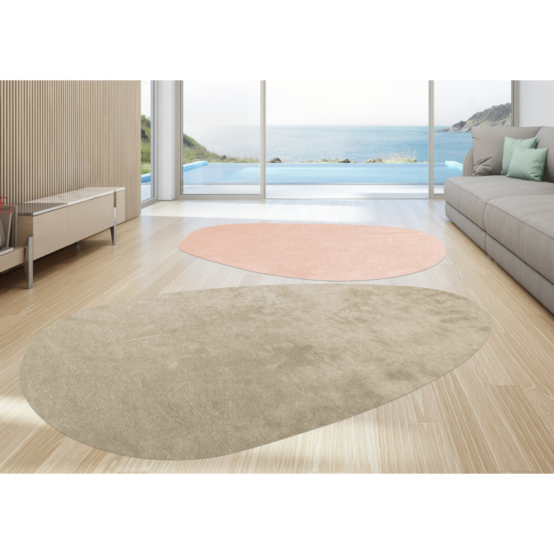 Rosemin Vinyl Machine Printed Area Rug, Rectangle 6'6.3" x 9'4.6"