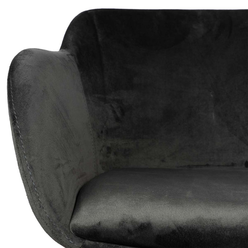 Orason 43cm H Velvet Upholstered Armchair, Grey, Black