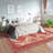GLN Rugs Vintage Collection - Machine Washable Area Rug, Vintage Washable Rug, Non Slip Area Rug, Low Pile Living Room Rug, Bedroom Rug, Bathroom Rug - Easy Clean (Red and Black Rug)-1914171007