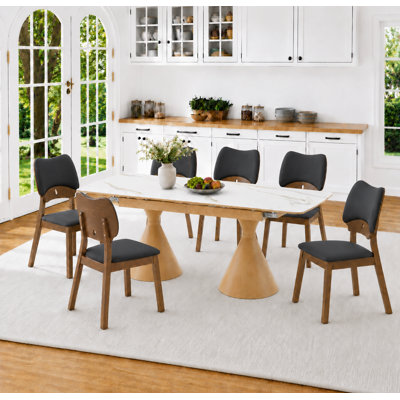 Ensemble de table de salle à manger moderne extensible 54 "- 78" Dominick