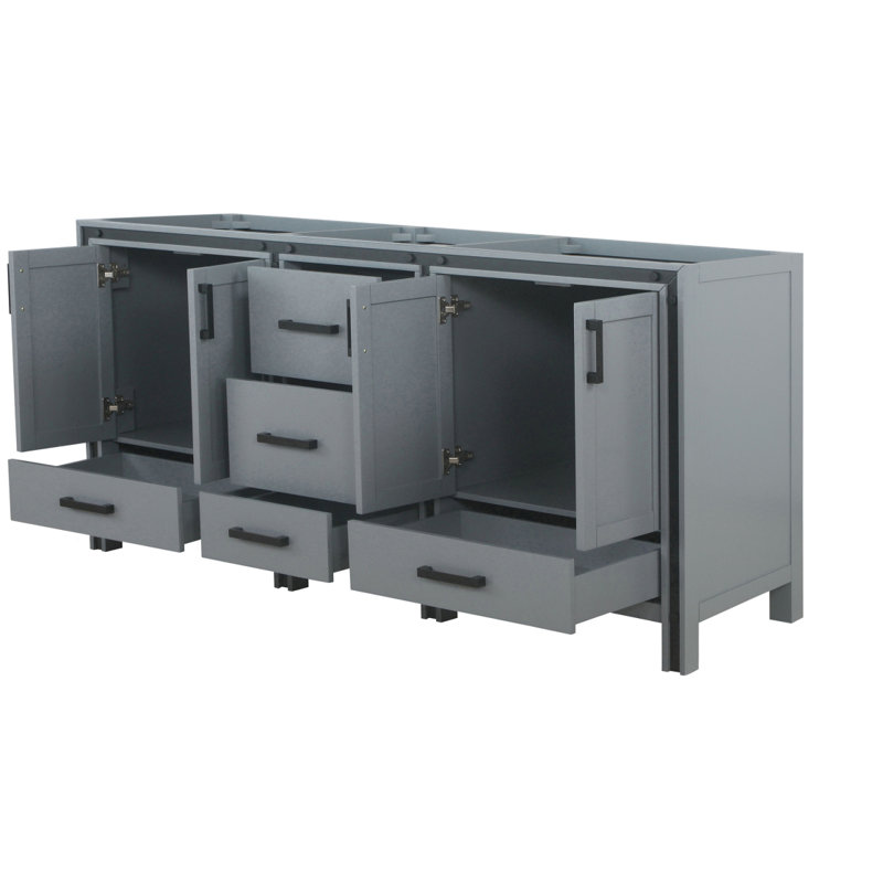 Meuble-lavabo double gris foncé de 72 po X P 22 po D, Gris foncé, 72"