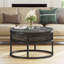 Table basse extensible à cadre rond avec rangement 31,5 po Rothwell-199618430-140257570