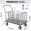 Chariot à bagages d'hôtel avec roues de 15 cm, capacité de 408 kg, acier inoxydable poli
