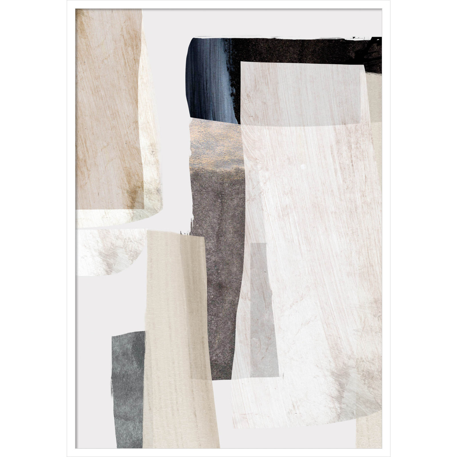 Clay No 2 by Dan Hobday Wood Framed Wall Art Print, White, 41" H x 29" W