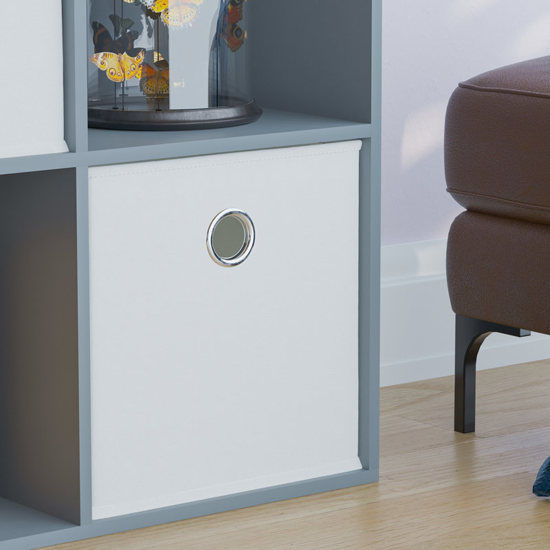 Herline 96.5cm H x 96.5cm W Cube Bookcase, Grey/White