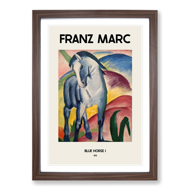 Blue Horse Vol.1 by Pierre-Auguste Renoir - Picture Frame Art Prints, 36cm H x 27cm W x 2cm D, Walnut