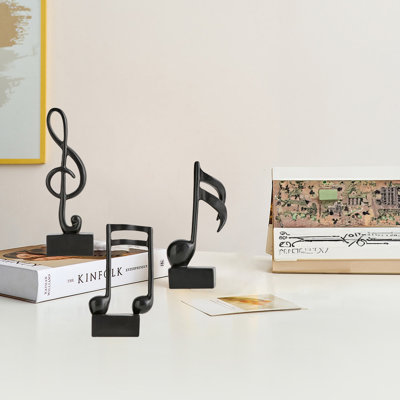 3 pièces de notes de musique pour décor de tablette
