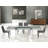 Astor 108 " Extendable Rectangular Glass Top with Stainless Steel Base Dining Table