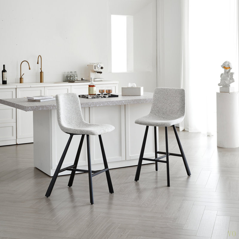 Tabouret de bar en tissu texturé Modern