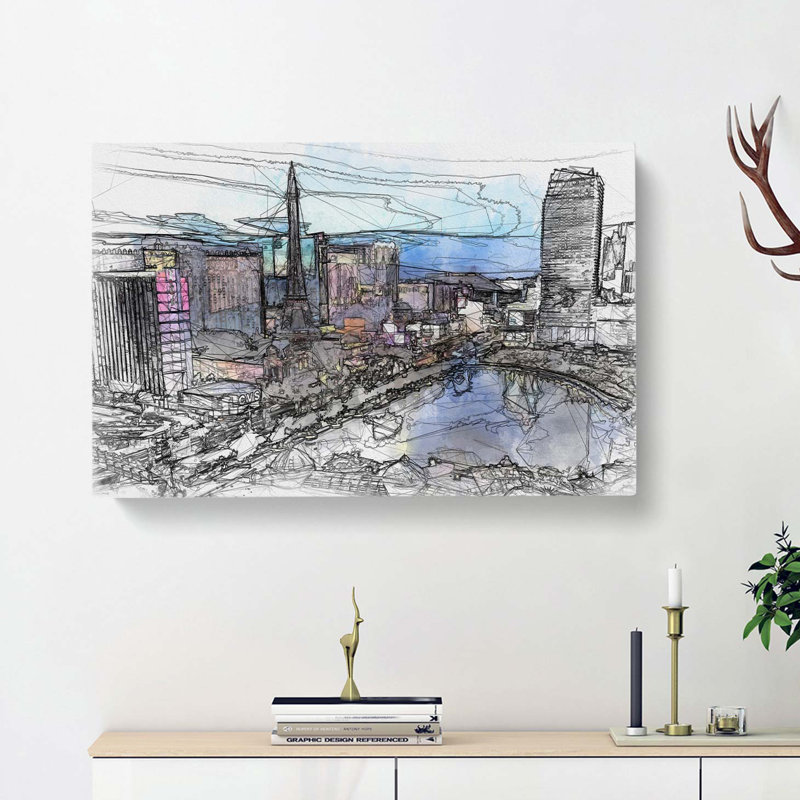 The Las Vegas Strip In Abstract - Wrapped Canvas Print, 35cm H x 50cm W x 3cm D