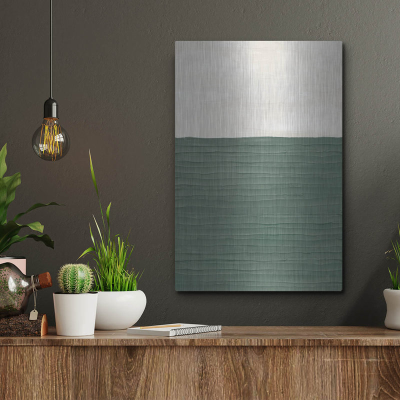 «Abstract Fields 2» par Sarah Adams, art mural en métal, H 16 po x l 12 po