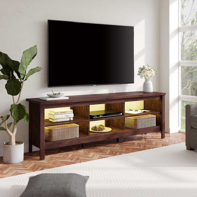 Raphael Unfinished TV Stand for TVs up to 75", Brown