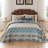 Greenland Home Fashions Thalia Blue Bohemian Medallion Floral Patchwork 3-Piece Queen Size Bedspread Set 110"x118" with 2 Standard Shams-839186309-853580882