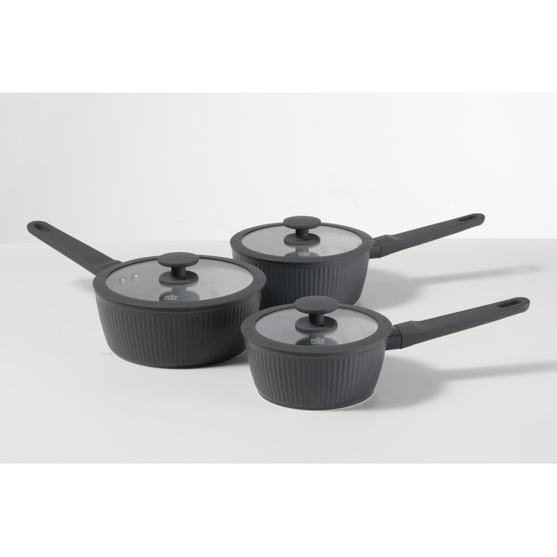Ceramic 3-piece Saucepan Set