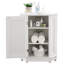 Élégante armoire de salle de bain blanche - Conception triangulaire, tablettes réglables pour un look chic, étagères de commode modernes, spacieuses et pratiques-1333594163