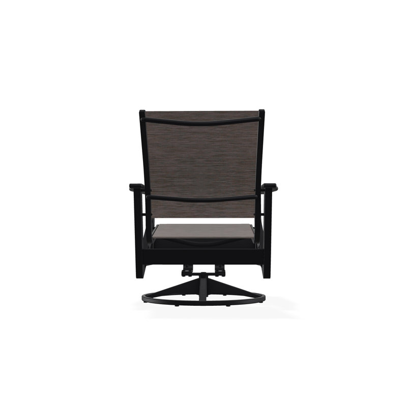 Wexler Outdoor Swivel Lounge Chair, Collect Charcoal, Black