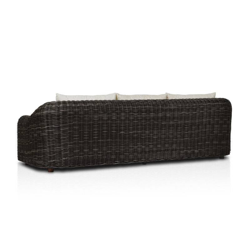 Azlynne 106'' Wide Patio Sofa with Cushions, Chunky Charcoal
