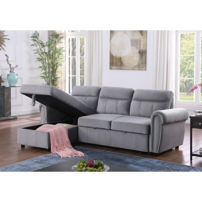 96.5" Wide Reversible Sleeper Sofa & Chaise