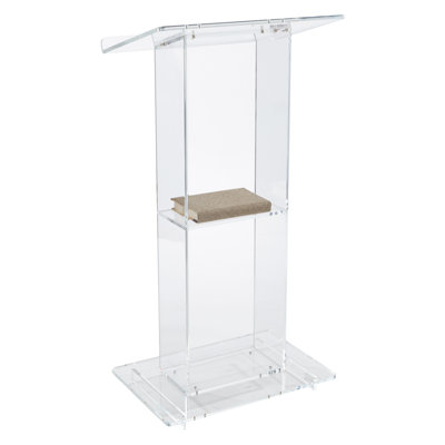 Oklahoma Sound® Clear Acrylic Lectern with Shelf