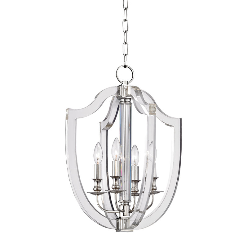 Arietta 4 - Light Chandelier, Polished Nickel, 22" H X 16.5" W X 16.5" D