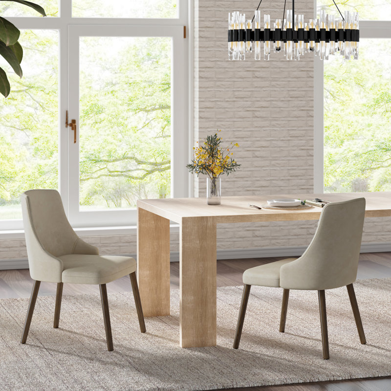 Chaise d'appoint rembourrée Kanalu, Beige