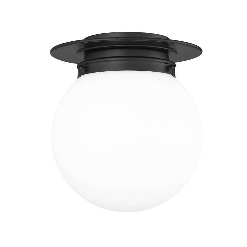 Plafonnier encastré en verre Torres, H 10,5 po x l 9 po x P 9 po, Noir mat
