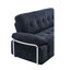Canapé moderne de 88,98 po de largeur avec coussins de siège et de dossier à compression, structure à accoudoirs en acier, tissu chenille, couleur noire