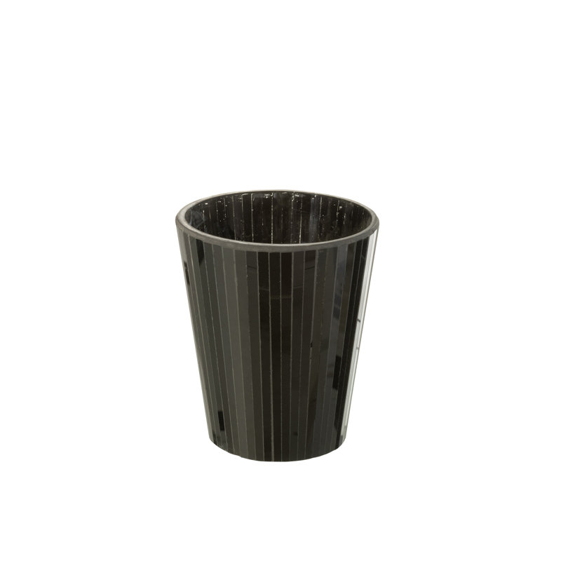 Unscented Designer Candle with Metal Holder, 18.50cm H x 15.50cm W x 15.50cm D, Black