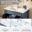 Meuble-lavabo suspendu bleu de style français de 91 cm (36 po) avec charnières à fermeture douce et lavabo en céramique