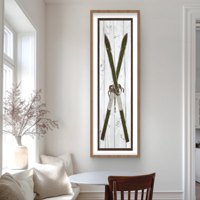 Green Green Skis - Rustic Living, reproduction d'art encadrée