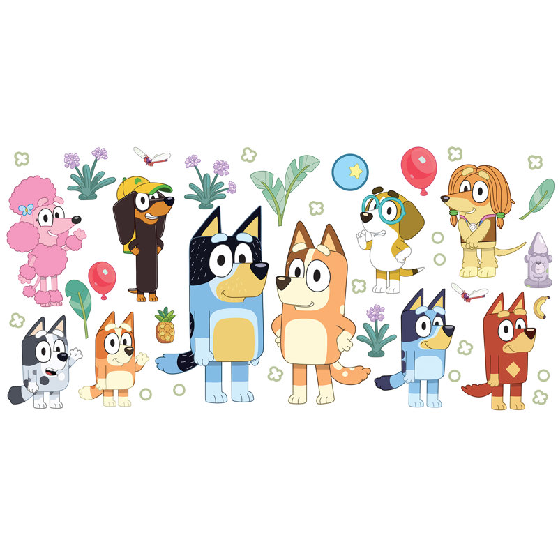 Décalcomanie murale Bluey Family & Friends