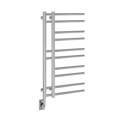 19.5"x37" Ortona Wall Mounted Electric Plug-In Towel Warmer - Chrome, Fluid Filled, Unique Design, Lifetime Warranty