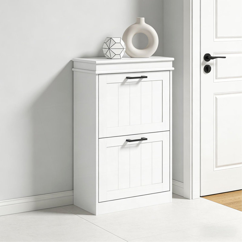 Rangement de style nordique, armoire de rangement pour chaussures mince, Blanc