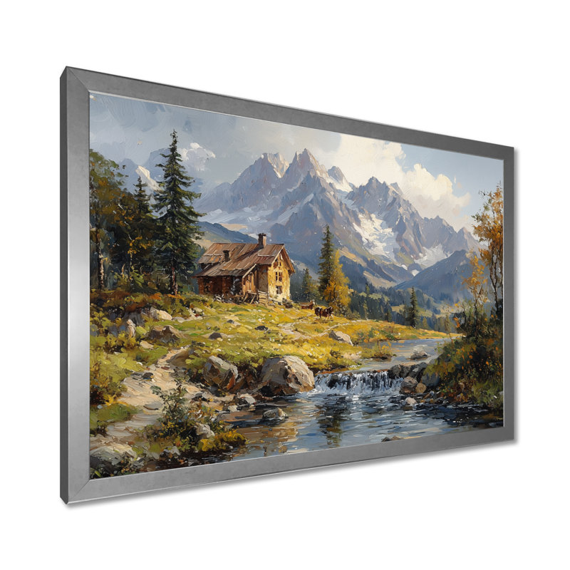 Art mural de salon Gerven, H 16 po x l 32 po, Reproduction encadrée d'une seule photo, Argent argent