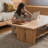 Burlywood Solid Wood Rectangular Coffee Table