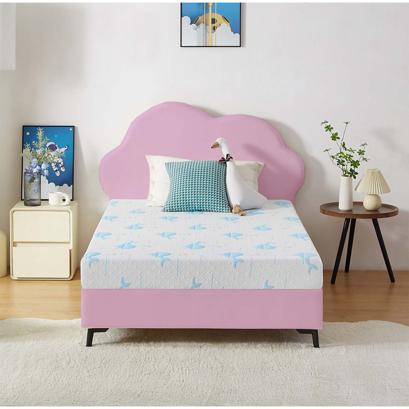 Matelas en mousse viscoélastique gélifiée mi-ferme Highland Dunes, Lit simple, 6"
