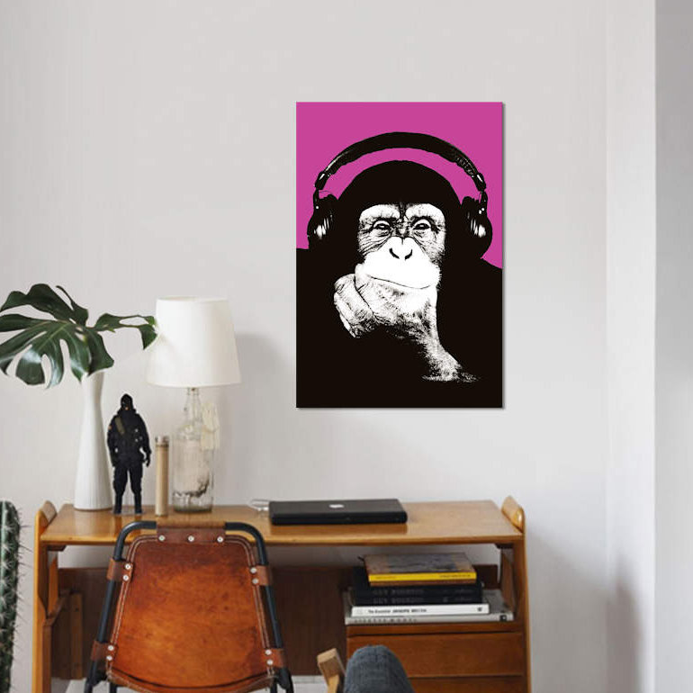 «New Monkey Head VII» par Steez, reproduction d'art graphique sur toile, H 12 po x l 8 po x P 0,75 po, Toile tendue