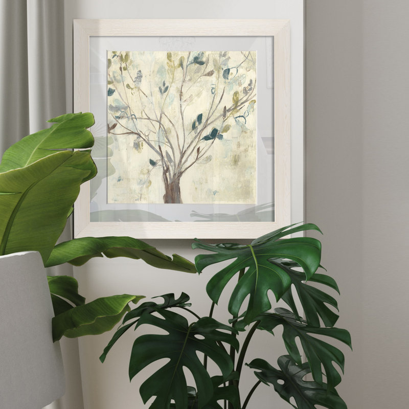 Arbre de bleu II, reproduction d’art encadrée, Papier encadré blanc, Blanc, H 21 po x l 21 po x P 1 po