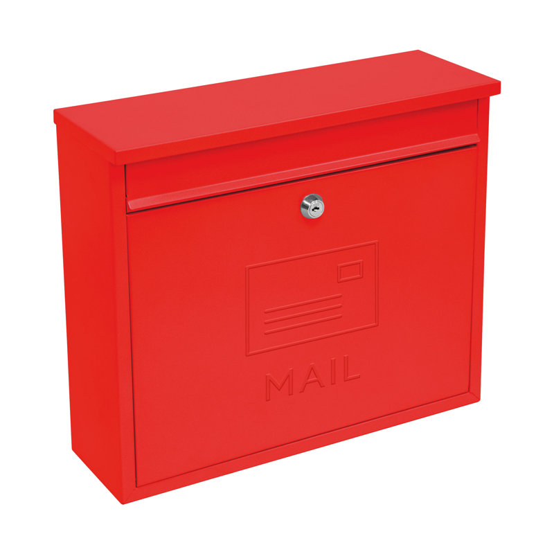 Steel Wall Mounted Letter Box, Red