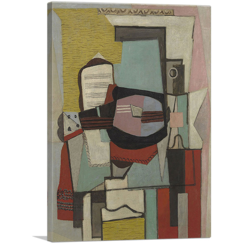 La guitare 1919 par Pablo Picasso, reproduction d'art sur toile tendue, H 26 po x l 18 po x 1,5 po