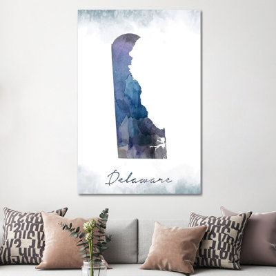 West Virginia State Bluish - reproduction d'art sur toile tendue